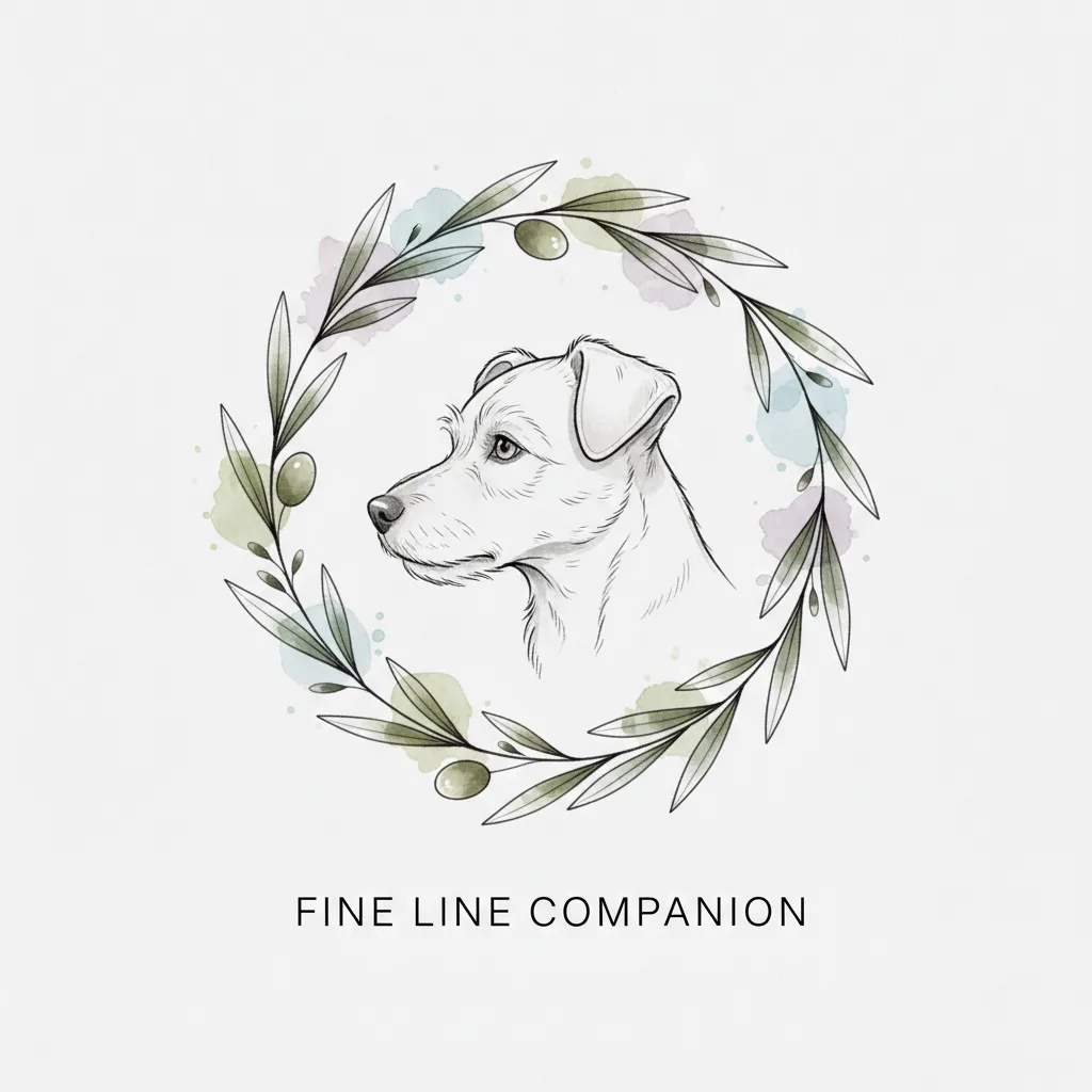 Nano Banana's result for the test prompt — a fine line dog with an olive branch